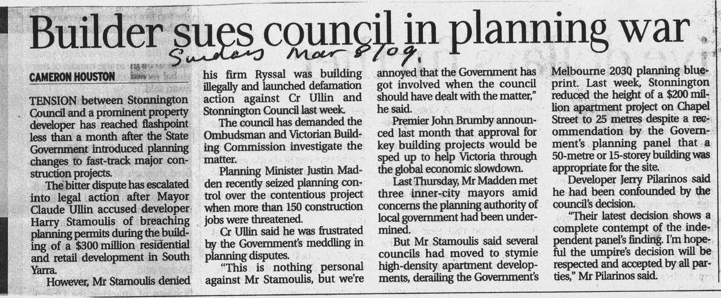 stonnington challenge to ministerial call-in powers